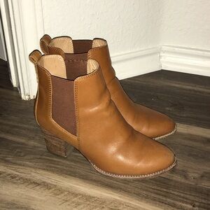 Madewell Tan Leather Ankle Booties